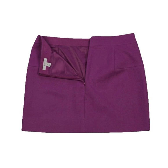 J.Crew Wool Blend Mini Skirt Magenta Purple Lined Women's Size 10 - Picture 6 of 8